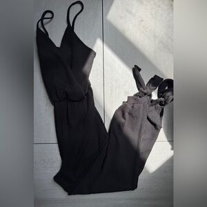 Black ribbed jumpsuit